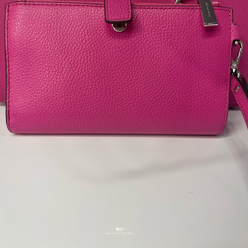 Michael Kors Marilyn Shpulder Bag & Wallet Cerise Pink - Picture 13 of 14